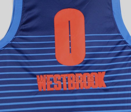 Camiseta Oklahoma City Thunder Russell Westbrook #0 Statement 2017-18 Azul
